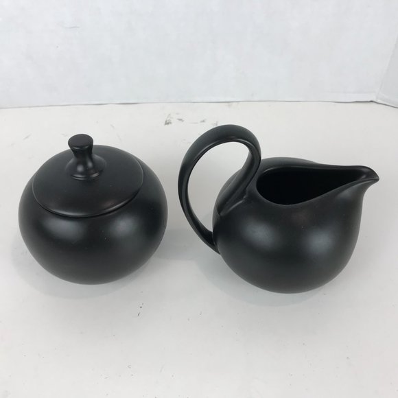 Brown ceramic Chantal Cream and Sugar Set - Picture 2 of 4